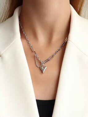 NEW Silver Choker Necklace Statement Necklace Large Bold Necklace